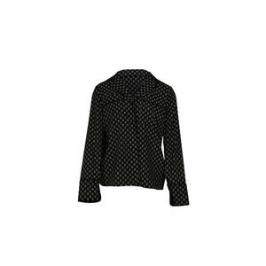 Michael Kors Studded Medallion Crushed Crepe Pajama Shirt in Black Polyester